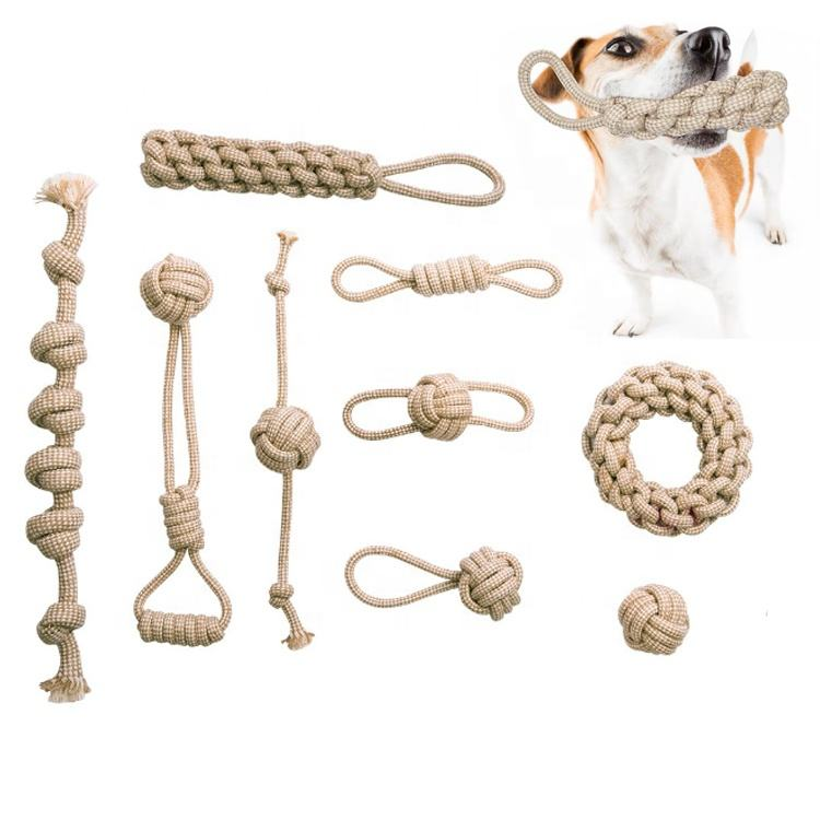 Hemp Rope Dog Toy Set — 8 Pieces